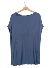 Vorschaubild 1 von Damen T-Shirt Gr. 40/L Blau Casual mit Raffungen