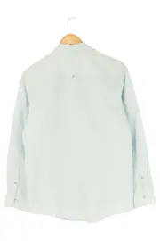 Vorschaubild 2 von Hemdbluse Damen Gr. 36/S Blau Klassisch Casual Baumwolle Langarm