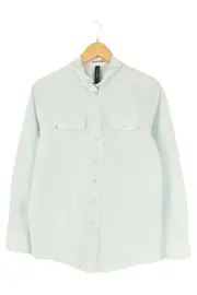 Vorschaubild 1 von Hemdbluse Damen Gr. 36/S Blau Klassisch Casual Baumwolle Langarm