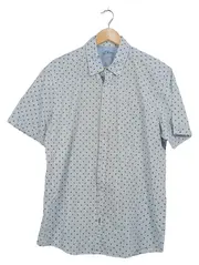 Vorschaubild 1 von Herren Freizeithemd Kurzarm Gr. L Blau Gepunktet Baumwolle
