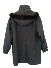 Vorschaubild 2 von Damen Outdoorjacke Schwarz Gr. 38/M Kapuze Fellbesatz