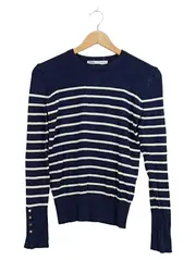 Vorschaubild 1 von Damen Pullover Streifenpullover Maritim Blau Weiß Gr. S