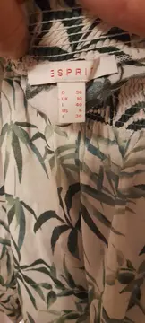 Vorschaubild 2 von Damen Bluse Gr. 36/S Grün Blättermuster Viskose Off-Shoulder