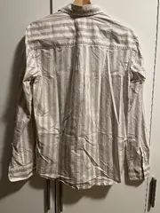 Vorschaubild 2 von Denim Herren Freizeithemd Gr. S gestreift beige weiß Relaxed