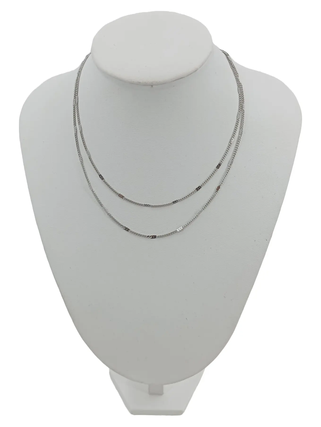 ICRUCH Damen Halskette Silber Elegant Stahl 46cm Kette Schmuck