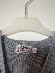 Vorschaubild 7 von iana Baby Strickkleid Mädchen Gr. 86 Grau Zopfmuster Blume