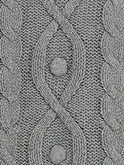 Vorschaubild 4 von iana Baby Strickkleid Mädchen Gr. 86 Grau Zopfmuster Blume