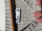 Vorschaubild 6 von Damen Strickpullover V-Ausschnitt Beige Gestreift Gr. 34/XS