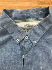 Vorschaubild 4 von Herren Freizeithemd Kurzarm Blau Gr. 42 Casual Baumwolle