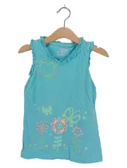 Vorschaubild 1 von Mädchen Top Gr. 110 türkis Blumen Schmetterlinge Rüschen