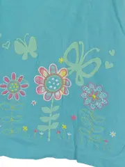 Vorschaubild 4 von Mädchen Top Gr. 110 türkis Blumen Schmetterlinge Rüschen