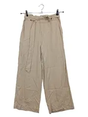 Vorschaubild 1 von Damen Stoffhose Gr. 32 Beige Wide Leg Bindegürtel Lyocell