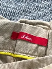 Vorschaubild 3 von Damen Stoffhose Gr. 32 Beige Wide Leg Bindegürtel Lyocell