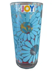 Vorschaubild 1 von Joy Trinkglas 15cm Türkis Blumenmuster Glas Alltag