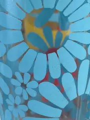 Vorschaubild 2 von Joy Trinkglas 15cm Türkis Blumenmuster Glas Alltag