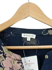 Vorschaubild 2 von Pullover Damen Blumenmuster Baumwolle Langarm Blau Gr. 38 M Neu