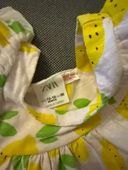 Vorschaubild 3 von Sommerkleid Mädchen Gr. 86 Zitronenmuster Rüschen gelb