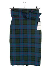 Vorschaubild 2 von Woman Bleistiftrock Kariert Tartan Gürtel Gr. S/36 Grün Blau