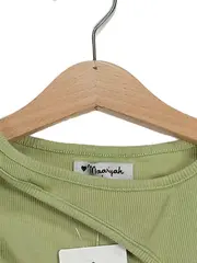Vorschaubild 2 von Damen Top Modern Grün Rippstrick Cut-Out Größe L