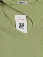 Vorschaubild 3 von Damen Top Modern Grün Rippstrick Cut-Out Größe L