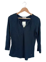 Vorschaubild 1 von Damen Pullover Gr. XS 32 Blau Gestreift 3/4 Arm Baumwolle Casual