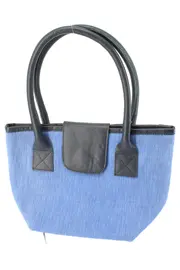 Vorschaubild 1 von Henkeltasche Damen Blau Stoff Leder Klassisch Casual 29x15cm