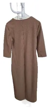 Vorschaubild 2 von Strickkleid Damen Gr. 38 M Braun Business V-Ausschnitt 3, 4 Ärmel