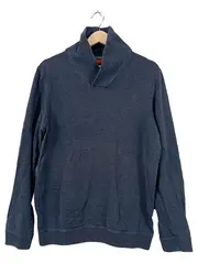 Vorschaubild 1 von Herren Pullover Schalkragen Blau Gr. L Baumwolle Casual