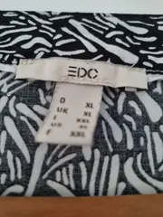 Vorschaubild 3 von Damen Hemdbluse Schwarz Weiß Muster Gr. XL Langarm Viskose