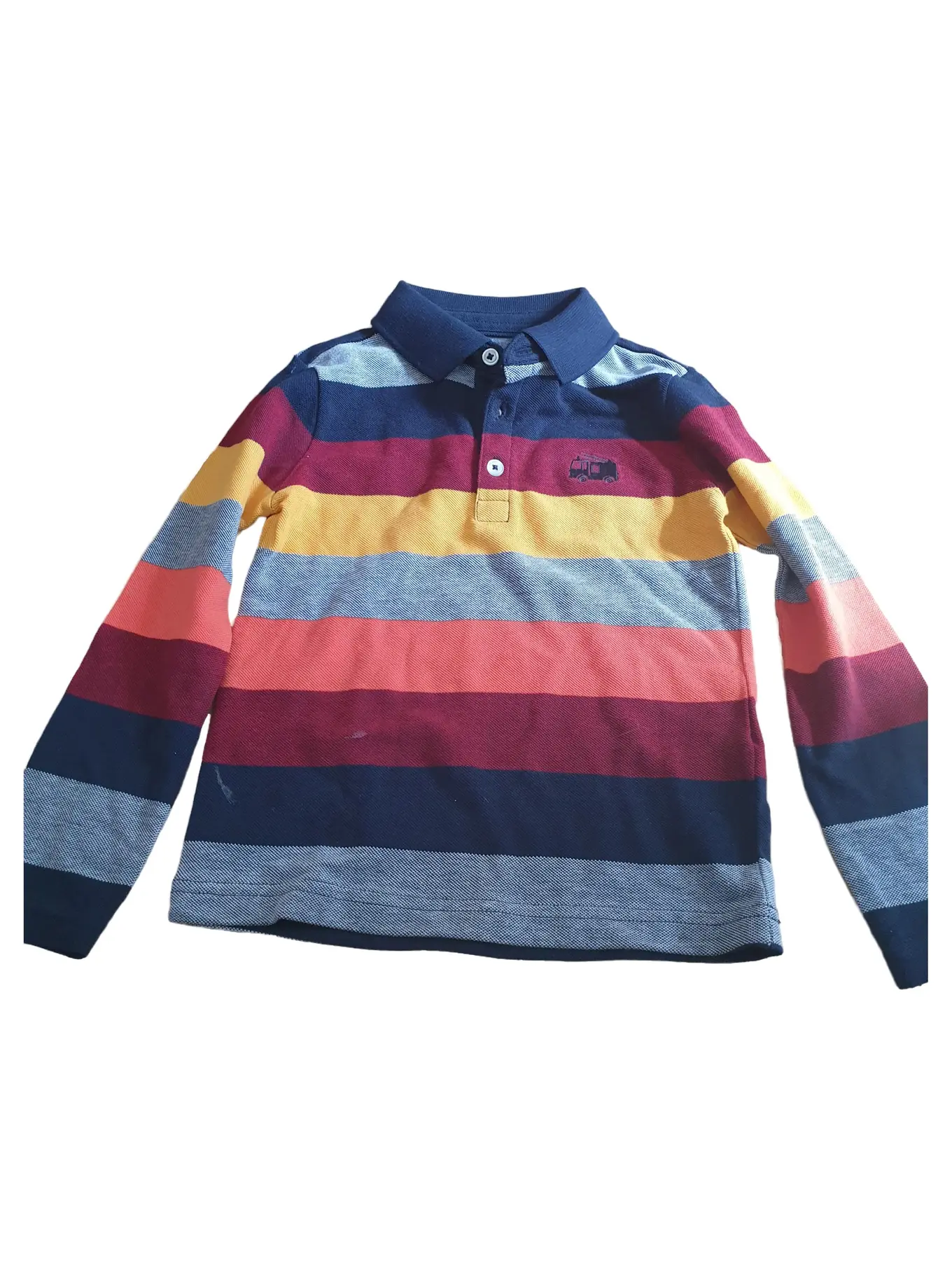 TOUGH TEAM Jungen Poloshirt Langarm Gr. 164 Mehrfarbig Gestreift Casual