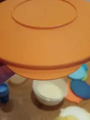 Vorschaubild 3 von Vorratsbehälter Schüssel mit Deckel Orange Kunststoff 1500ml 18cm