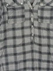 Vorschaubild 4 von BASIC Damen Bluse Kariert Grau Langarm Gr. S Casual