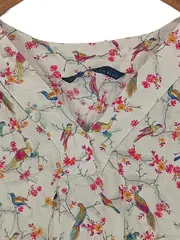 Vorschaubild 2 von Damen Bluse Vogelmuster Mehrfarbig Gr. 38/M Viskose Freizeit