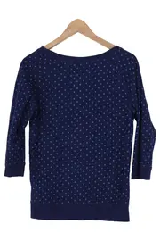 Vorschaubild 2 von Damen Sweatshirt Gr. 32/XS Blau Gepunktet 3/4-Arm Basic