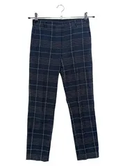 Vorschaubild 1 von Damen Stoffhose Kariert Blau Gr. W24/32/XXS Klassisch Elegant