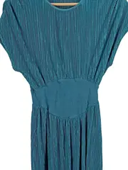 Vorschaubild 3 von Plissiertes Maxikleid Damen Petrol Gr. S/36 Elegant Sommer