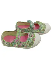Vorschaubild 1 von Mädchen Lauflernschuhe Blumenmuster Gr. 26 Grün Pink Canvas