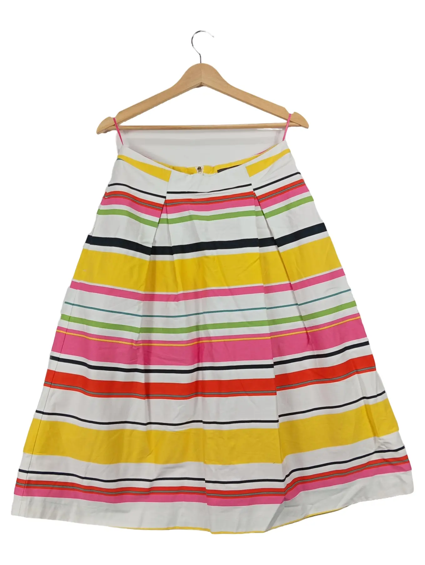 ESPRIT Damen Faltenrock gestreift Mehrfarbig Größe 38 Midirock