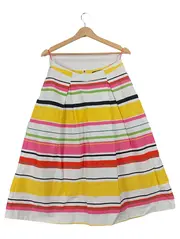 Vorschaubild 1 von Damen Faltenrock gestreift Mehrfarbig Größe 38 Midirock