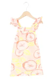 Vorschaubild 1 von Kinder Sommerkleid Gr. 92 Mehrfarbig Florales Muster Baumwolle Rüschen