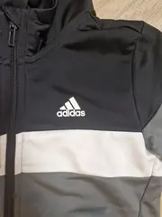Vorschaubild 2 von Trainingsjacke Kinder Gr. 122 Schwarz Grau Weiß Sportjacke