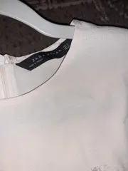Vorschaubild 3 von Damen Bluse Gr. 36/S Beige Spitze Feminin Kurzarm Oberteil