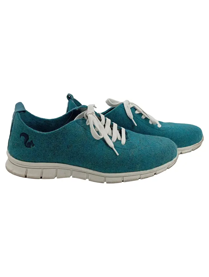 THIES Damen Sneaker low Türkis 42 Casual Schnürung Textil