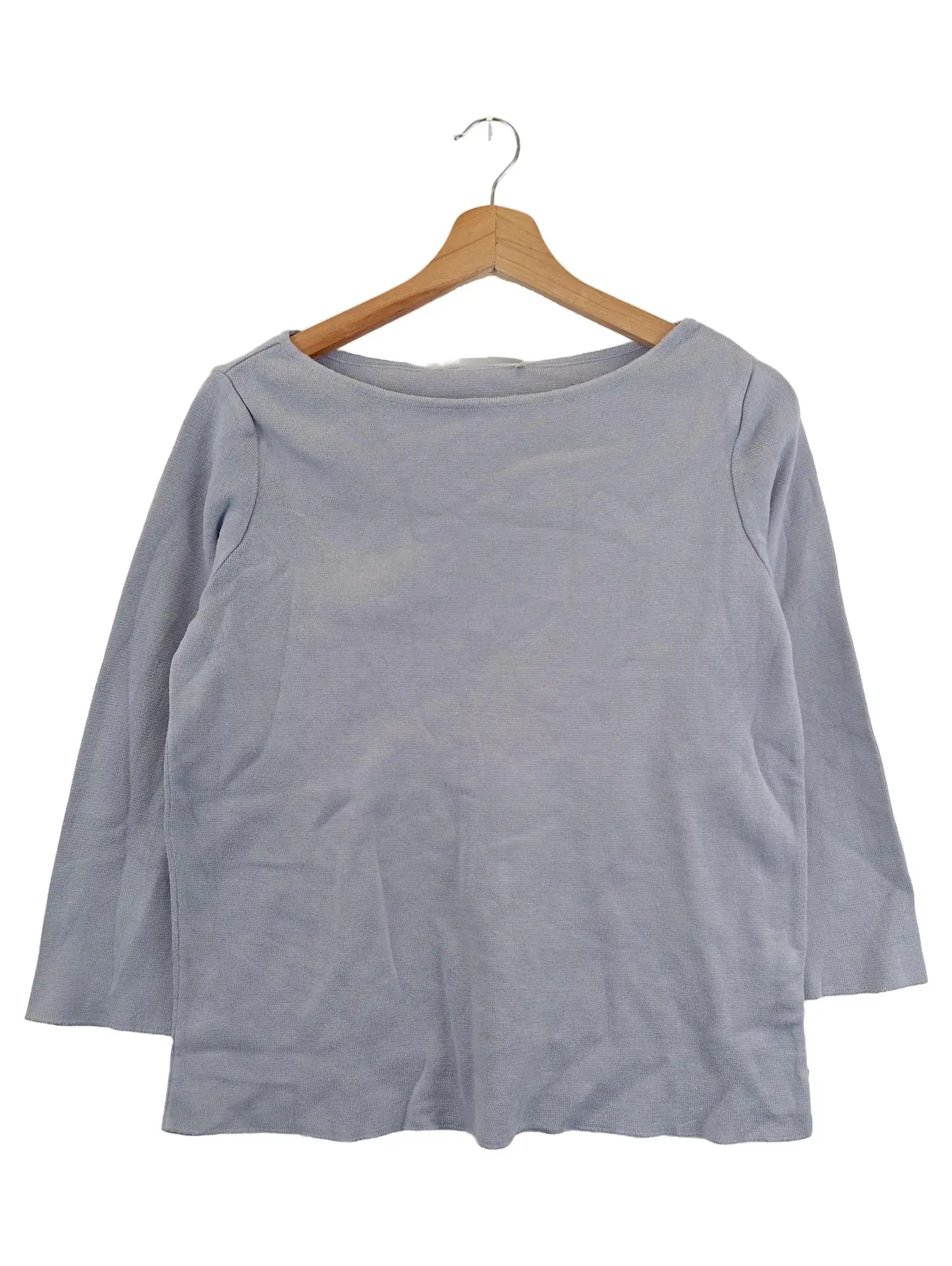 LANIUS Damen Langarmshirt Gr. 36/S Grau Casual Basic Baumwolle