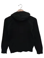 Vorschaubild 2 von Kinder Strickjacke Gr. 146 Schwarz Kapuze Reißverschluss Streetwear