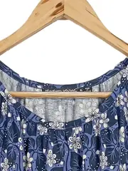 Vorschaubild 4 von Damen Freizeitkleid Blumenmuster Blau Gr. XL Modal
