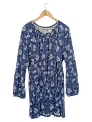 Vorschaubild 1 von Damen Freizeitkleid Blumenmuster Blau Gr. XL Modal