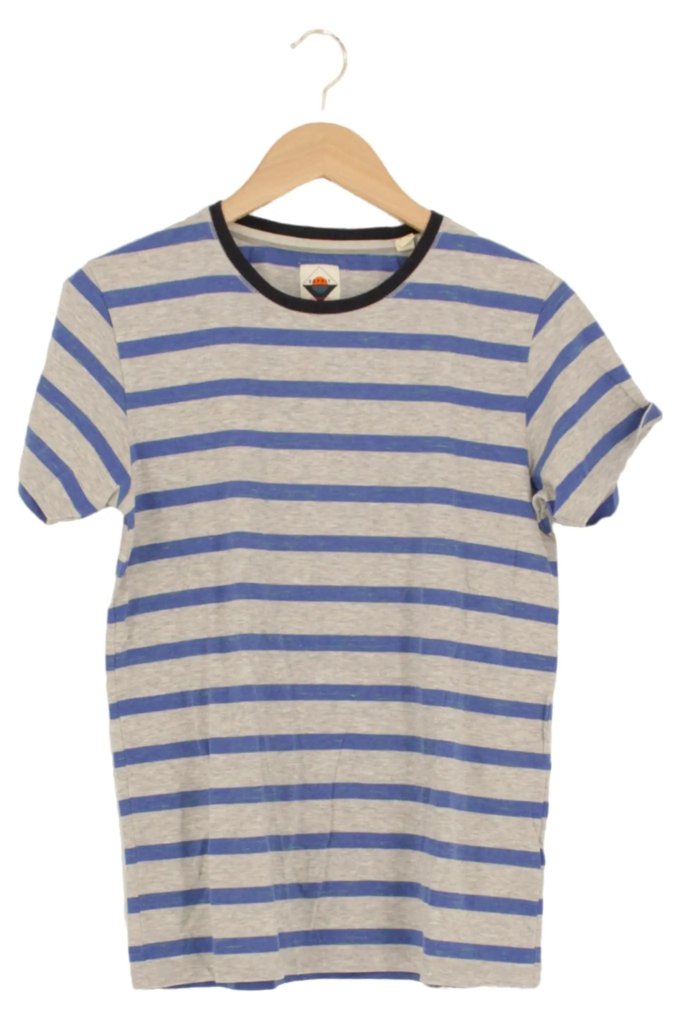 ESPRIT Herren T-Shirt Gr. S Grau Gestreift Casual Streetwear