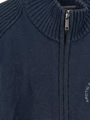 Vorschaubild 3 von Herren Strickjacke Gr. L Blau Baumwolle Reißverschluss Casual