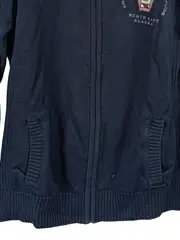 Vorschaubild 5 von Herren Strickjacke Gr. L Blau Baumwolle Reißverschluss Casual